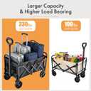 330LBS LoadBearing, Wagons Carts Foldable,Portable Utility Shopping Cart with Wheels, 600D Double Oxford ClothFolding Portable Utility Outdoor Wagon for GroceryCollapsible Wagon with Wheels