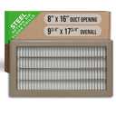 Fits 8x16 and 16x8 Duct Opening | Return Air Floor Grille by Handua | Walkable Vent Cover Grill for Floor | Brown | Heavy Duty Fixed Blades | Outer Dimensions: 9.75"W X 17.75"H