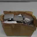 Biugaaufai 60 Pack Silver Mini Rectangular Metal Tins Boxes with Sliding lids, Small Empty Slide Top Metal Tin, Lip Balm Slide Tins with Lid for Crafts, Jewelry, Candies (2.36 x 1.34 x 0.43 Inch)