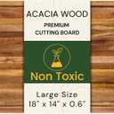 Large 18x14 Inch Acacia Wood Cutting Board, 0.6" Thin Edge Grain w/Deep Juice Groove & Handle for Meat, Bread, Cheese, Kitchen Prep, Solid Hardwood, Non-Toxic, BPA-Free by New M Way