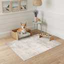 HAOYUNLAI 2x3 Entryway Area Rug: Washable Kitchen Bedroom Carpet Soft Abstract Laundry Bathroom Rugs with Non-Slip Backing Easy-Clean Distressed Home Decor Floor Mat for Pets Family (2x3,Beige/Cream)