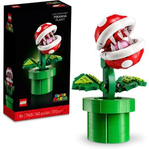LEGO Super Mario Piranha Plant Building Sets for Adults - Mario Collectible for Men & Women, Ages 18+ Years - Gift for Christmas - Bedroom, Home Office, or Book Shelf Decor - 71426 (Green)