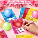 24 Pack Valentines Day Gifts for Kids Ceiling Sticky Balls Glow in The Dark Valentines Day Cards for Kids School Teens Boys Girls Stress Relief Fidget Toys Wall Ball Classroom Exchange Party Favors