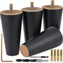 Airy Abode Premium Black Wood Furniture Legs (Full Install Kit) - Pick Your Size and Color