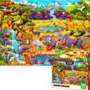 QUOKKA 100 Piece Puzzles for Kids Ages 6-8  Intricately Illustrated Safari Animals Puzzle for Kids Ages 8-10  Educational Busyland Game Packed with Visual Details for Boys and Girls