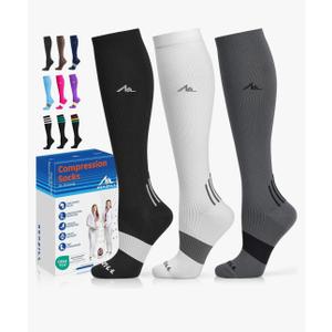 NEWZILL Medical Compression Socks for Women & Men, 20-30 mmHg Knee-High Support for Circulation, All-Day Comfort for Work Travel Running Cycling and Fitness, L/XL