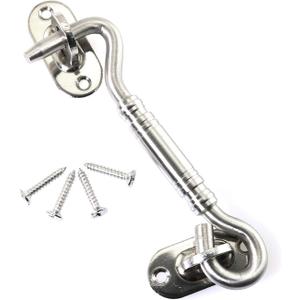 RLECS 4 Inch Cabin Lock Hook Eye Door Latch Stainless Steel Window Shed Gate Latch Hook