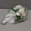 CYANLUX Wedding Bouquets for Bride Bridesmaid Bouquet Champagne White Artificial Roses Flowers for Wedding Valentine's Day Church Home Decoration (White)