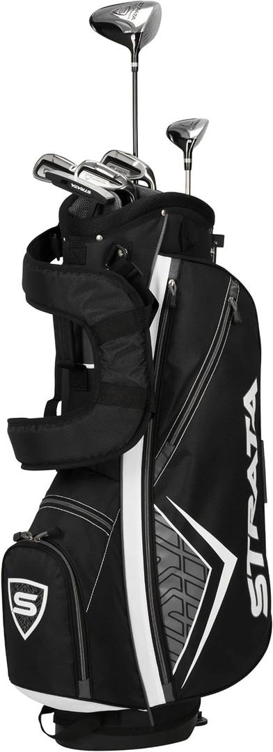 Callaway Golf Men's Strata Intro Complete 9 Piece Package Set (Gray, Sand Wedge, S/55, Iron 7#, Iron 9# Men's, Right Hand, Graphite, Steel)