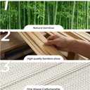 UNISHADES No Drill Cordless Bamboo Roman Shades, Light Filtering Woven Natural Bamboo Window Covering, Easy Install Roman Style Shade, for Window Size 25" W × 64" H - Off White