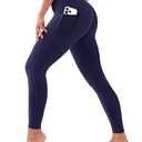 Bluemaple High Waisted Leggings for Women - Tummy Control Pants Non See Through Workout Soft Yoga Pants for Running Plus Size Small-Medium