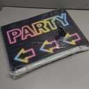 10Pcs Party Signs with Stakes Party This Way Signs for Outside Birthday Party Direction Sign This Way Arrow Neon Outdoor Decor for Wedding Birthday Outside Double Sided Lawn