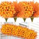 2 x 16 Bundles Artificial Mums for Outdoors Garden Home Decoration Fake Mums 2 Style Faux Silk Daisy for Outside Planter Front Porch Patio Indoor Home Wedding Garden Porch Window Box Planter Decoration