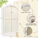 Bulletin Board with Linen, Vintage Arch Framed Pin Board 19 x 31 White Cork Board for Walls, White Pine Wood Frame, Fabric Pinboard, Vision Board for School, Home & Office