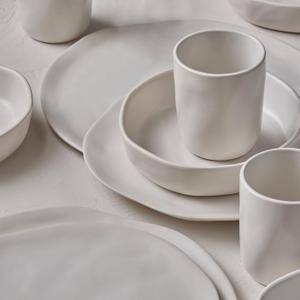 Stone by Mercer Project HEKONDA Modern Stoneware 6-Piece Dinnerware Set,  Beige