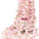 3pcs 5.91 ft Artificial Cherry Blossoms Garland Pink Fake Vines Hanging Silk Cherry Blossom Sakura Vine for Outdoor Wedding Party Home Decor