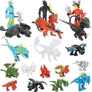 Train The Dragon Action Figures - Different Dragon Figurines Kids Toys for Birthday Party Favors Cupcake Toppers and Piatas (Multicolor)