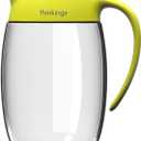 Olive Oil Dispenser Bottle with Auto Flip Cap, 21oz Leakproof Kitchen Cruet Container, Non-Slip Handle, Cute Penguin Design (Yellow)