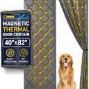 Flux Phenom Thermal Insulated Door Cover - Easy Install - Temperature Protection Barrier, Keeps Warm Air in, 50 Magnets for Secure Gap Free Closure, Magnetic Door Curtain for Winter - 40"x82"