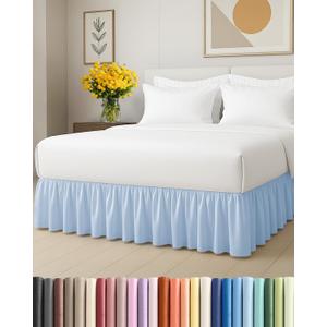 Bedskirt Twin Size Ruffle - 12 inch Drop Dust Ruffle Bed Skirt with Platform - Ultra-Soft, Easy Fit, Premium Hotel Quality - Wrinkle, Fade & Shrink Resistant - for Women, Men, Kids & Teens - Sky Blue