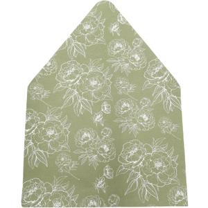 Euro Flap Envelope Liners for 5x7 Insert, 50 Pack, Wedding Invitaion (Green Floral)