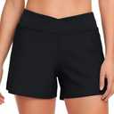 Aderea Women's Swim Shorts Bathing Suit Shorts High Waisted Bikini Bottoms Swimsuit Board Short Tankini Swimwear Bottoms, 2 XL