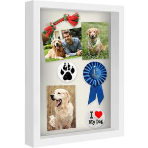 Americanflat 12x16 Shadow Box Frame with Polished Plexiglass - Silhouette Collection - Large Shadow Box Display Case for Tabletop and Wall Display - White with Soft Felt Back