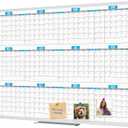 XBoard Magnetic Calendar Whiteboard 48" x 36", 12 Months Calendar Dry Erase Board, Silver Aluminium Framed White Board Planner for Home School Office Organization