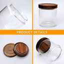 Flrolove Glass Canisters With Wooden Lids Kitchen Jars for Storage,Tea,Sugar and Coffee Container Set,Set of 5 Canisters for Candy, Cookie, Rice and Spice Jars