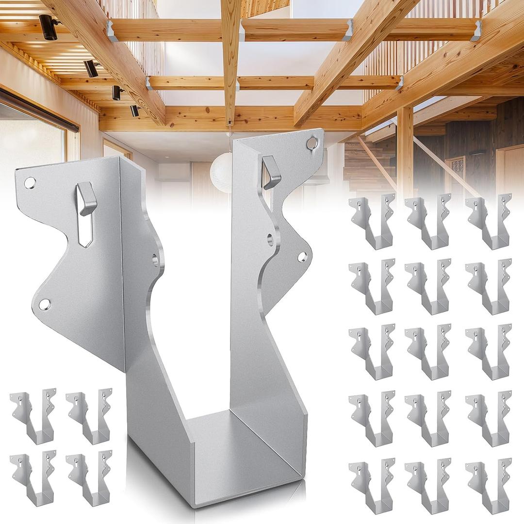 20 Pcs 2x4 Joist Hangers for Wood,20 Gauge Metal Face Mount Joist Hanger, Lu24 Joist Hangers Galvanized, Hurricane Ties for Rafter, Rafter Brackets 2x4 for Deck,Floor,Roof Overhang and Ceiling Joist