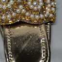 GORGLITTER Women's Gold Sparkly Flat Sandals Dressy Summer Rhinestone Boho Cute Wedding Square Open Toe Slides Shoes 2026, 43
