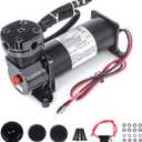 200PSI 1/4 NPT Heavy Duty Air Train Horn/Air Ride Suspension Compressor for Train/Truck/Car 12V Black (Single)