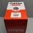 Cmple - White Cat5e Ethernet Cable 1000ft Bulk Unshielded Twisted Pair (UTP), Solid 24AWG + 50 Pack White RJ45 Strain Relief Boots for Ethernet RJ45 LAN Cable Bundle