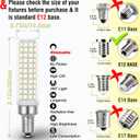 ALIDE E12 100W Dimmable Replacement LED Candelabra Bulbs C7,6000K Daylight Bright Cool White,1000 Lumen T6 E12 10W LED Chandelier Light Bulbs for Ceiling Fan Pendant Lighting Salt Lamp,5 Pack