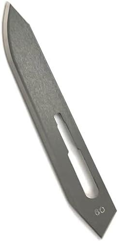 #60 Stainless Steel Scalpel Blades - Compatible with Havalon Piranta - [100 Pack] - Hunting knives, Skinning Knives, Fishing Knives, and many more uses!