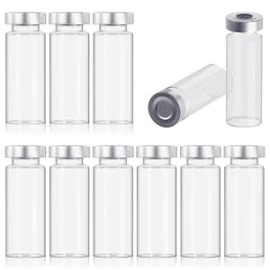 10ml Glass Vials for Injection, with Self Healing Injection Port, Transparent Sealed, Empty Vials for Injection (50, 10ml)