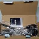 E-far Silicone Cooking Utensils Set, 7 Pcs Heat Resistant Kitchen Utensils with Stainless Steel Handle, Slotted Turner, Spoon, Soup Ladle, Pasta Server, Skimmer, Tongs for Nonstick Cookware, Black