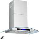 AROAN 30 inch Wall Mount Glass Range Hood, Stainless Steel Kitchen Chimney Vent Hood with 780 CFM & Four-Speed Touch Panel, 2pcs Adjustable LED, Tempered Glass Visor (PA03-30)