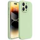 Miracase Designed for iPhone 14 Pro Max Phone Case with Screen Protector,[Upgraded Enhanced Camera Protection],Shockproof Liquid Silicone Case with Microfiber Lining,6.7 inch, Matcha Green