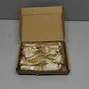 Panelee 12 Pcs Gold Velvet Christmas Bows 6 x 6 in Wreath Bow Christmas Tree Decorations Ornaments for Hanukkah Xmas Tree Topper Wreath Garland Party Gift Wrapping DIY Decor