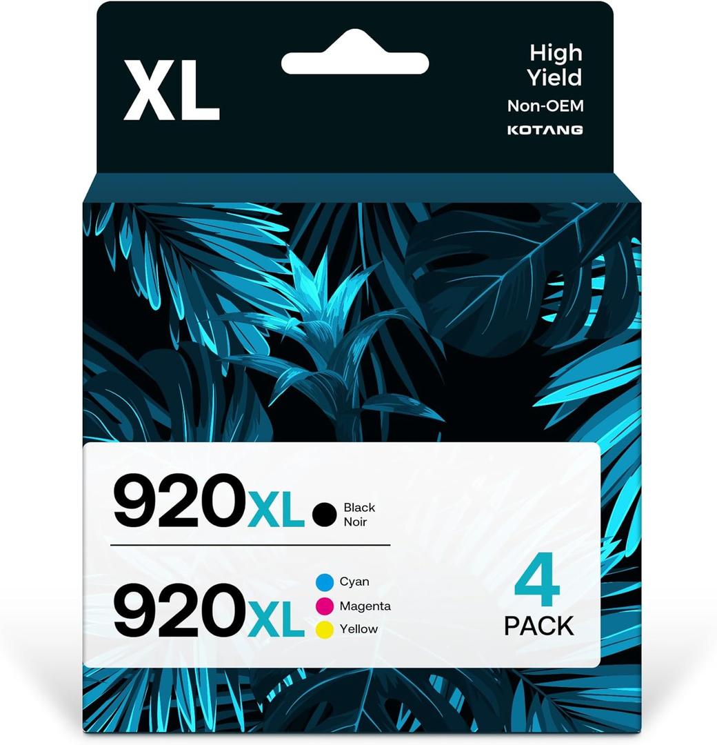 920XL Ink Cartridges Compatible for HP 920 XL Combo Pack Replacement for HP Officejet 6500 6500A 7000 7500A E709 Printer 4-Pack (Black, Cyan, Magenta, Yellow)