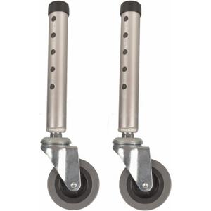 Walker Wheels, Swivel Universal Walker Caster Wheel with 5 Height Adjustable, Replacement Feet Parts Rollator Accessories (Pack of 2)