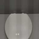 Elongated Toilet Seat, 18.5 Soft/Slow Close Oval (Oblong) Toilet Seat for Elongated Toilets, No-Slam Quiet-Close Lid, Easy-to-Install & Clean, Durable Never-Loosen White Plastic Seat