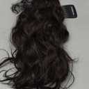 KooKaStyle Clip in Long Wavy Synthetic Hair Extension 20 Inch 4PCS Dark Brown Hairpieces Fiber Thick Double Weft Hair Extension for Women