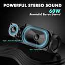 Monster Bluetooth Speaker, Wireless Portable Outdoor Bluetooth Speakers, 60W True Wireless Stereo IPX8 Waterproof, Dual PairingBluetooth 5.4 Built-in Mic, Black