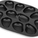 Oyster Grill Pan, Cast Iron Multi-Functional Grill Pan for Oysters and Scallop, Matt Enamel, 12 Cavities, for BBQ Seafood Party Outdoor Cooking