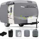 Umbrauto Fiberglass Travel Trailer Cover Fits 11'-13' Trailers, Upgraded 7 Layers Top Camper RV Cover with Windproof Strap,Adhesive Repair Patches