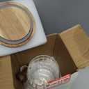 Coriario 20 OZ Glass Jar with Airtight Lid Spoon Ribbed Glass Candy Jars Wooden Handle Lids Wide Mouth Glass Coffee Storage Canister for Food Kitchen Sugar Cookie Tea Decorative