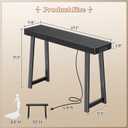 Huuger Entryway Console Table with Charging Station, USB-C Port, 47.2 Inch Sofa Table with Metal Legs, Entry Hallway Table with Thicker Desktop, Modern Behind Couch Table, Black, 12.5"D47.2"W31.5"H