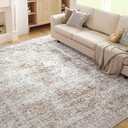 Area Rugs for Living Room Rug Carpet Vintage 8x10 Rug Machine Washable Rugs for Bedroom Dining Room Rug Office Neutral Distressed Oriental Medallion Retro Non Slip Large Brown Rug